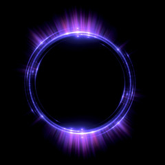 Abstract neon background. luminous swirling. Glowing spiral cover. Black elegant. Halo around. Power isolated. Sparks particle. Space tunnel. Glossy jellyfish. LED color ellipse. Glint glitter