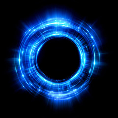 Abstract neon background. luminous swirling. Glowing spiral cover. Black elegant. Halo around. Power isolated. Sparks particle. Space tunnel. Glossy jellyfish. LED color ellipse. Glint glitter