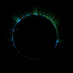 Abstract neon background. luminous swirling. Glowing spiral cover. Black elegant. Halo around. Power isolated. Sparks particle. Space tunnel. Glossy jellyfish. LED color ellipse. Glint glitter