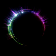 Abstract neon background. luminous swirling. Glowing spiral cover. Black elegant. Halo around. Power isolated. Sparks particle. Space tunnel. Glossy jellyfish. LED color ellipse. Glint glitter