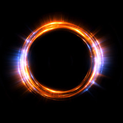 Abstract neon background. luminous swirling. Glowing spiral cover. Black elegant. Halo around. Power isolated. Sparks particle. Space tunnel. Glossy jellyfish. LED color ellipse. Glint glitter