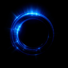 Abstract neon background. luminous swirling. Glowing spiral cover. Black elegant. Halo around. Power isolated. Sparks particle. Space tunnel. Glossy jellyfish. LED color ellipse. Glint glitter