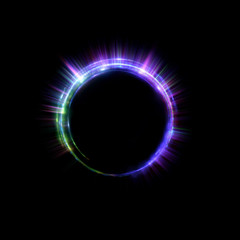 Abstract neon background. luminous swirling. Glowing spiral cover. Black elegant. Halo around. Power isolated. Sparks particle. Space tunnel. Glossy jellyfish. LED color ellipse. Glint glitter