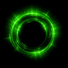 Abstract neon background. luminous swirling. Glowing spiral cover. Black elegant. Halo around. Power isolated. Sparks particle. Space tunnel. Glossy jellyfish. LED color ellipse. Glint glitter