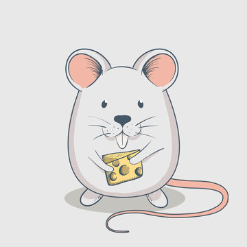 Funny mouse keeps cheese