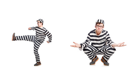 Funny prison inmate in concept