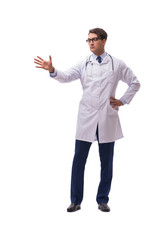Young doctor isolated on white background