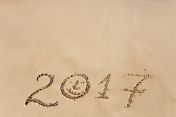 Happy New Year 2017 on the beach
