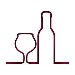 bottle and cup wine vector illustration design