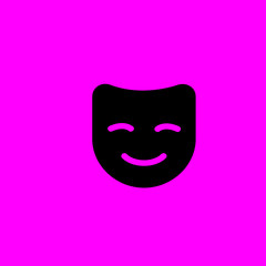 mask with smile icon. flat design