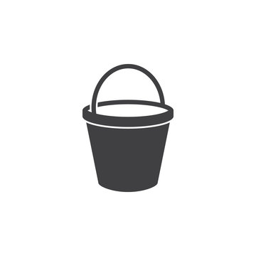 bucket icon on the white background
