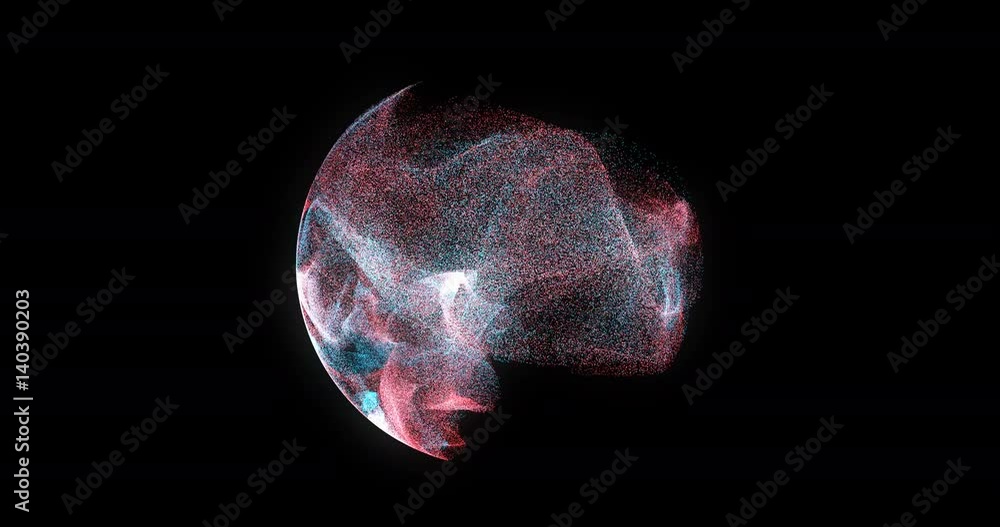 Poster abstract 4k motion background loop with particles and sphere. atom science technology,energy circle 