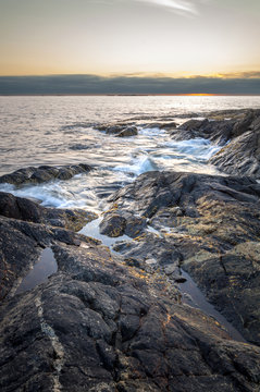 Fototapeta Naustavika on Vigra Islanda, view on the sea. Norway 2013