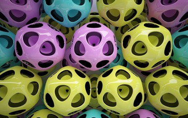 Abstract black and colored gradient parametric interiorwith window. 3D illustration and rendering.