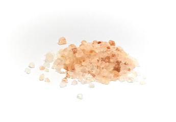 Fototapeta na wymiar Himalayan salt pile on white background.