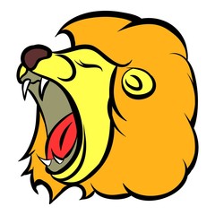 Lion head icon cartoon