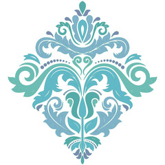 Oriental square pattern with arabesques and floral elements. Traditional classic ornament