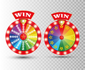 Set of colorful wheel of fortune or fortune infographics. Vector illustration.