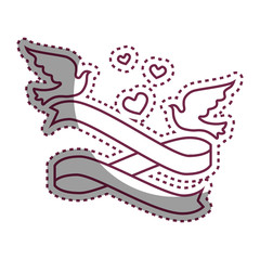 wedding birds romantic card vector illustration design