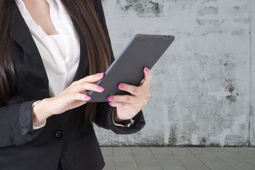 business woman with the tablet in your hands