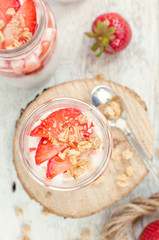 Obraz na płótnie Canvas Yoghurt with strawberries