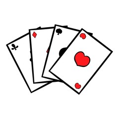 Playing cards icon, icon cartoon