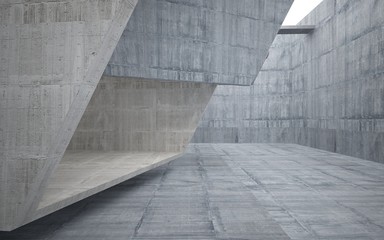 Empty dark abstract brown concrete room smooth interior. Architectural background.  3D illustration and rendering