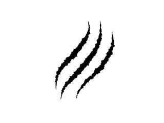 Grunge black Claw.Animal Scratch on white background..