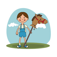 wooden horse toy icon vector illustration design