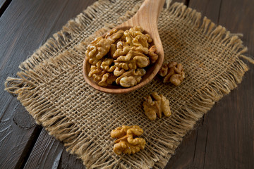 walnuts on wooden surface