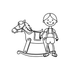 wooden horse toy icon vector illustration design
