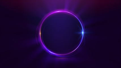 Abstract neon background. luminous swirling. Glowing spiral cover. Black elegant. Halo around. Power isolated. Sparks particle. Space tunnel. Shimmer color ellipse. Glint glitter