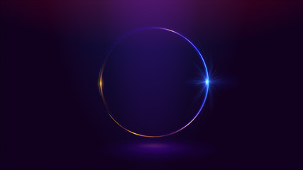 Abstract neon background. luminous swirling. Glowing spiral cover. Black elegant. Halo around. Power isolated. Sparks particle. Space tunnel. Shimmer color ellipse. Glint glitter