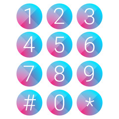 Number set vector circle