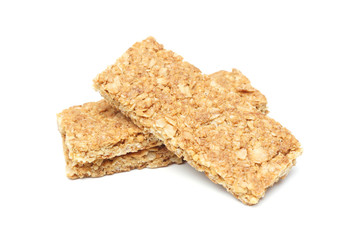 Closeup of granola bars isolated