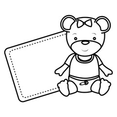 cute plush doll icon vector illustration design