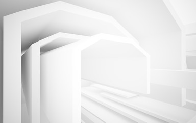 White smooth abstract architectural background. 3D illustration and rendering