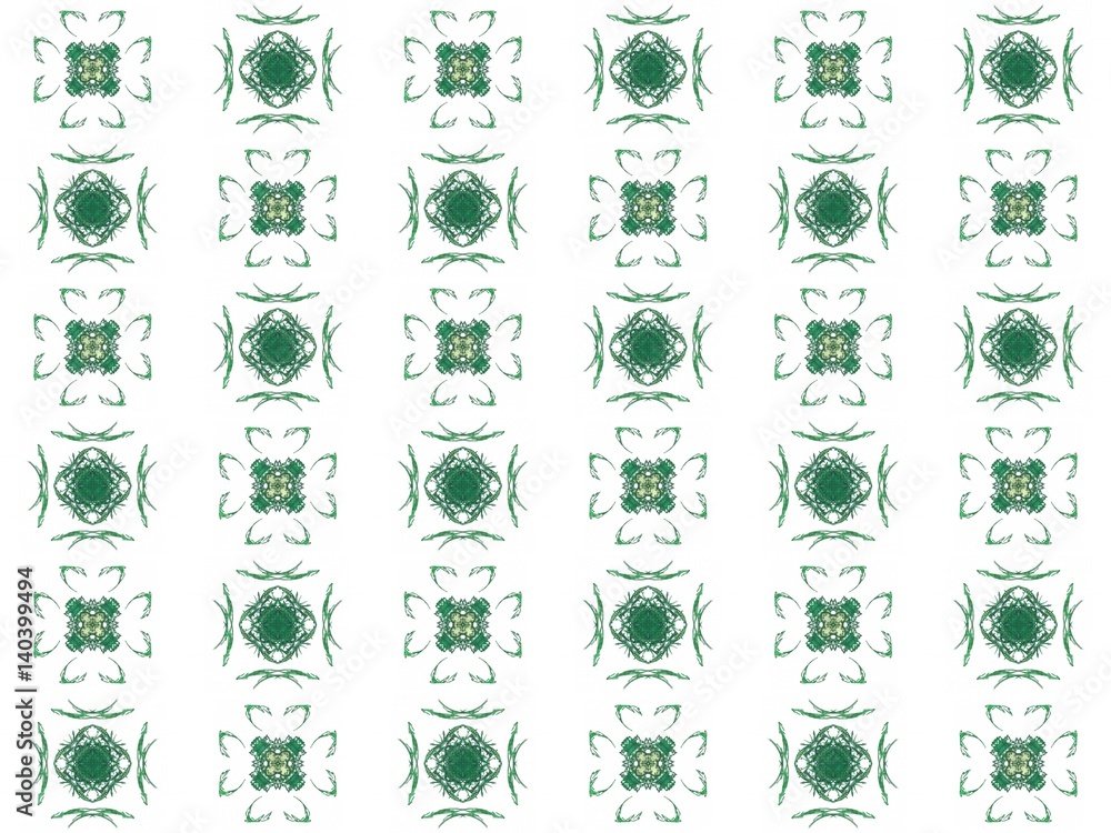 Fototapete texture with 3d rendering abstract fractal green pattern