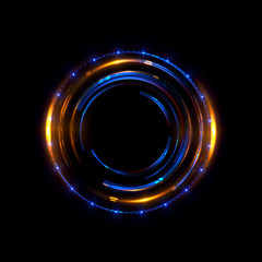 Abstract neon background. luminous swirling. Glowing spiral cover. Black elegant. Halo around. Power isolated. Sparks particle. Space tunnel. Glossy jellyfish. LED color ellipse. Glint glitter