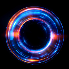 Abstract neon background. luminous swirling. Glowing spiral cover. Black elegant. Halo around. Power isolated. Sparks particle. Space tunnel. Glossy jellyfish. LED color ellipse. Glint glitter