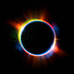 Abstract neon background. luminous swirling. Glowing spiral cover. Black elegant. Halo around. Power isolated. Sparks particle. Space tunnel. Glossy jellyfish. LED color ellipse. Glint glitter