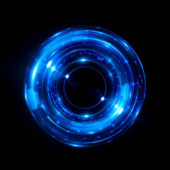 Abstract neon background. luminous swirling. Glowing spiral cover. Black elegant. Halo around. Power isolated. Sparks particle. Space tunnel. Glossy jellyfish. LED color ellipse. Glint glitter