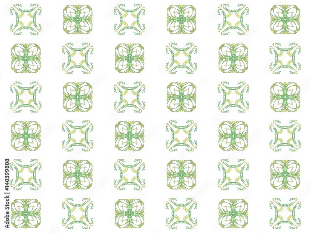 Fototapete texture with 3d rendering abstract fractal green pattern
