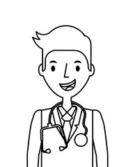 medical doctor man icon over white background. vector illustration