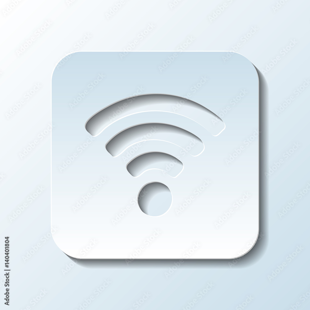 Wall mural Paper Carved  Symbol of Wi-Fi   - Vector Illustration