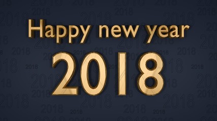 3D rendering greeting new year card or background for 2018