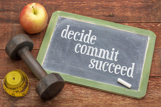 Decide, commit, succeed concept