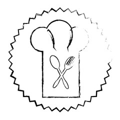 chef hat restaurant emblem vector illustration design