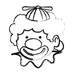 Obraz premium cute clown toy icon vector illustration design