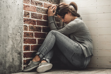 Girl being struck
